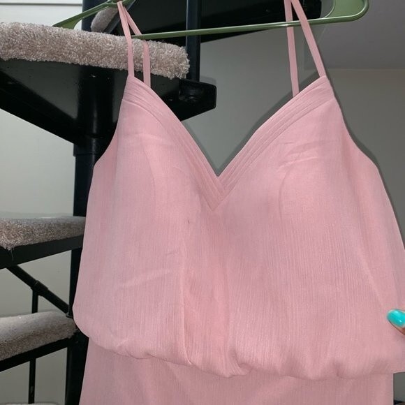 Azazie Rebecca Dusty Rose Floor Length Gown Bridesmaids Dress - Picture 4 of 5